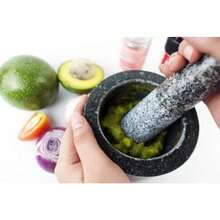 Mini Size 7.5 In Replacement Pestle Only Asian Stlye Spice Cooking Kitchen Granite Rock Grinder Small - GreyBlackWhite - View 7