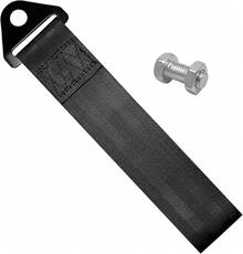 Correa de remolque para carreras de carreras JDM para parachoques deportivo, cuerda de tracción decorativa, correa de remolque universal de nailon de alta resistencia, gancho de remolque para - Negro - - Ver 19