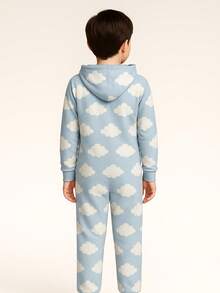 Young Boys Pajamas - Dusty Blue - View 1