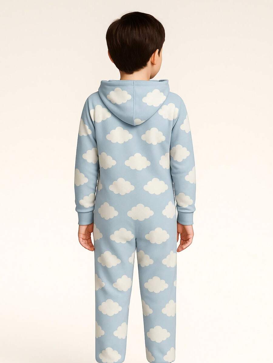 Young Boys Pajamas - Dusty Blue - View 1