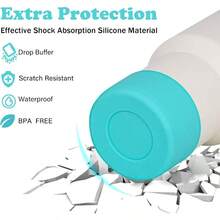 Silicone Boots Adventure 40oz Tumbler With Handle IceFlow 30oz 20oz, Bottom Sleeve Fits Bottle Accessories 1Black1RoseRed - 1黑色 1玫瑰紅 - 查看 3