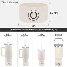 Initial Letter Protective Silicone Boot H2.0 40 30 20 Oz IceFlow Flip 30 20 Oz, Anti - Noise Anti - Scratch, Tumbler Protector Sleeve Cover Boot - O - 查看 3