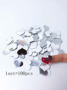 100 قطعة من ملصقات المرآة القلبية الشكل اللاصقة ذاتيًا من الأكريليك، ملصقات قلب صغيرة عاكسة مقاومة للماء، مناسبة لديكور المنزل، الجدران المميزة، مشاريع الحرف اليدوية DIY، وديكورات الحفلات أو الزفاف - متعدد الألوان - مشاهدة 15