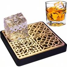 Ice Stamp Tray Luxe Brass Ice Cube Printer For Clear Ice Perfect Christmas For Cocktail And Whiskey Lovers IceMuse Style IcePulse
