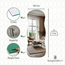 Wavy Organic Mirror 80x40 Cm Modern Decorative Luxury Exclusive Design For Wall Decoration - White - View 3