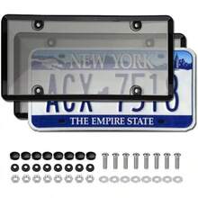 2 Pcs License Plate Frames, Unbreakable License Plate Holder Protectors For Cars, Black License Plate Brackets, Rustproof, Rattle-Proof, Weatherproof, Universal US Fit - 1 - View 4