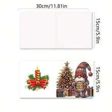 Set de 6 tarjetas de felicitación de pintura de diamantes DIY - Nueva serie de gnomos navideños, tarjetas decorativas hechas a mano con diamantes de cristal y 6 sobres, un regalo coleccionable especial para dejar marcas memorables, adecuado para Navidad, vuelta al colegio, cumpleaños y todas las invitaciones a fiestas, regalo perfecto para familiares, amigos y seres queridos