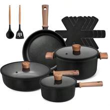 13 Pcs Pots And Pans Set Non Stick Kitchen Nonstick Cooking Cookware Sets Induction Cookware Set Premium Pots And Pans With Cooking Set For All Stove Tops And Free 13 Pcs - 13Pcs - View 1
