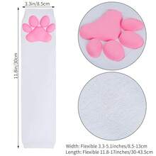 Nydotd Cat Paw Pad Mittens Gloves Kawaii Pink 3D Claw Fingerless Cute Cat Cosplay Gloves Sleeve For Girls Party{"Color_name":"White","Size_name":"Long"} - 白色的 - 查看 3
