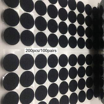 52pcs/100pcs/502pcs Double-Sided Adhesive Black & White Round Fastener Tape, 1.5cm Diameter, Multi-Purpose Fastening Tape For Home, Office, Crafts, Clothing, 2pcs/Pairs