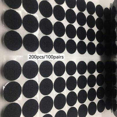 52pcs/100pcs/502pcs Double-Sided Adhesive Black & White Round Fastener Tape, 1.5cm Diameter, Multi-Purpose Fastening Tape For Home, Office, Crafts, Clothing, 2pcs/Pairs