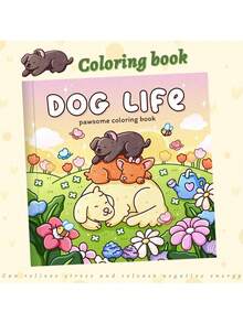 24-Page Healing Coloring Book For Adults, Stress Relief Doodle Book | Cozy Home Decor DIY Hand Painting | DOG MOMENTS Creative Gift | High Cost-Effective Parent-Child Interactive Coloring Craft Activity, Autumn. Stationery, School Supplies, Drawing & Painting, Christmas Gift
