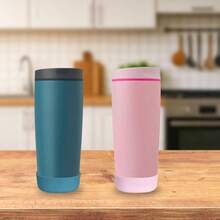 2pcs Silicone Boot Compatible With SmoothSip Slider 12oz20oz, Anti - Slip Bottle Boot Coffee Tumbler Travel Coffee Mug Protective Sleeve Accessories - Light Pink - 查看 6