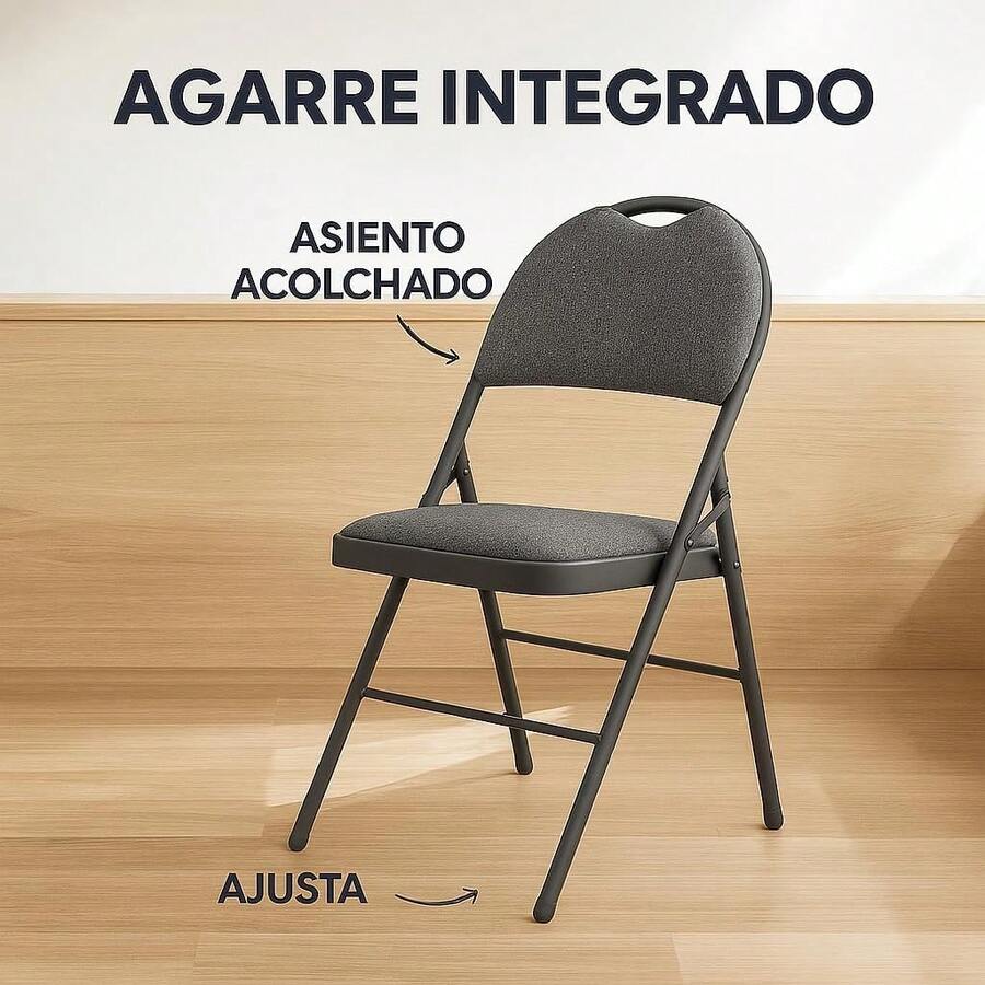 Maxchief - Maxchief Silla Plegable de Acero Cojinada 1 Pza - 1 - Ver 1