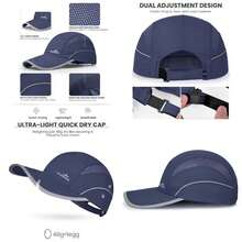 Quick - Dry Running Hat Men Women - UPF 50+ Breathable Mesh, Reflective Sports Cap Outdoor, Hiking - Xanh đậm - Xem 2