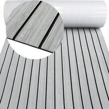 240*45cm EVA Foam Imitation Teak Ship Anti Slip Self-Adhesive Marine Deck Floor Mat DIY For Boat Yacht Anti UV Shock Absorption Carpet Flooring - Gray Black - View 2