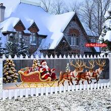 2D Flat Christmas Banner, 1PC Holiday Banner, Christmas Porch Banner, Fabric Christmas Banner, Holiday Banner, Santa Claus Gift Long Banner, Party Banner, Christmas Party Banner