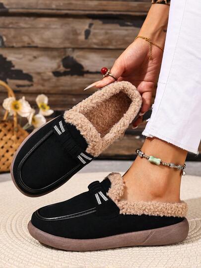 Botas femininas de cano curto, versáteis e da moda, de cor sólida, quentes, rasas e curtas, casuais, confortáveis, outono/inverno, novas