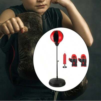Saco de Boxeo con Soporte, Conjunto Deportivo de Boxeo de Velocidad de Altura Ajustable con Guantes para Juego de Lucha
