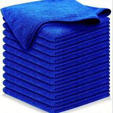5pcs Microfiber Towels - Absorbent, Quick Drying For Kitchen, Car, Desktop - Soft, Durable And Easy To Clean, Multipurpose, For Spills, Dust, Etc., Kitchen Cleaning Towels, Compact Storage, Highly Absorbent Fabric - Màu xanh lam - Xem 1