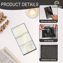 Cartera plegable de identificación, delgada y ligera, con espacio para 3 tarjetas y ranura con ventana para tarjeta de identificación o tarjeta de visita, diseño profesional negro, esencial para viajes, decoración de habitación - Negro - Ver 10