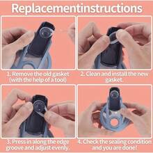 4PCS Shaker Bottle Gasket BlenderBottle Strada Shaker Cup Stainless Steel Bottle, Silicone Sealing Ring Seal Parts Leak - Proof Bottle Lid O Ring Flip Lid - Initial - View 5