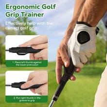 Grip Trainer, 2 Pack Training Aids Correct Hand Position, Muscle Trainer Practice All Levels To Enhance Grip Strength, Precision, Swing Skill - 黑色 - 查看 3