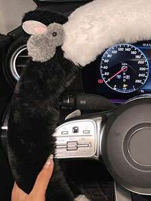1pc New Rabbit & Carrot Plush Cute Car Steering Wheel Cover, Winter - one-size - View 8