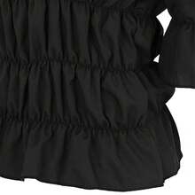 Womens Tops And Blouses Victorian Pirate Skirt Costumes Steampunk Plus Size Renaissance Shirt{"Size_name":"X-Small","Color_name":"Black"} - Đen - Xem 5