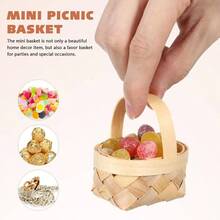Woven Baskets Small Picnic Baskets With Handles Wood Chip Baskets Candy Baskets Party Favor Basket Baskets 12Pcs - 如圖所示 - 查看 9