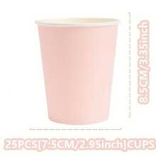 Dieses 100 Stücke rosa besticktes Einweg-Geschirr-Set beinhaltet 25 Dinner-Teller, 25 Dessert-Teller, 25 Papierbecher und 25 Servietten. Dieses praktische Geschirr-Set ist perfekt für Camping, Picknicks, Garten-Grillabende, Hochzeiten und Geburtstagsfeiern.