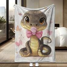 Süße Schnullerschlange unschuldige Traumdecke - Digitaldruck, weich und universell in allen Jahreszeiten, geeignet für Sofas, Betten, Camping, Reisen, Outdoor-Flanelldecken, geeignet für Geburtstagsgeschenke, Muttertag, Ostern und andere Feiertagsgeschenke