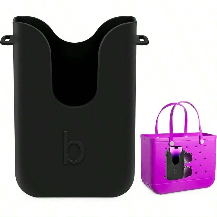 Silicone Phone Holder For Bogg Bags Compatible Phone Case Attachment Beach Tote Bag Accessory Ideal Phone Holder For Bogg And Similar Beach Bags Black - 黑色 - 查看 1