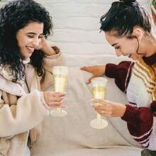 10pcs 5.5oz Reusable Plastic Gold Glitter Champagne Glasses, Wedding Cups, Party Cups, Beverage Cups (Champagne Flutes, Wine Glasses, Plastic Cups, Birthday Cups) - Multiple Colors/random Styles - View 6