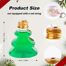 10pcs,Christmas Tree-Shaped Decorations For Filling Beverages - Wine Ball Tree Decorations, Transparent Bottle-Shaped Hanging Balls And Bell Pendants, Suitable For Festive Party Decorations - Multicolor - View 4