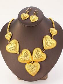 3 قطع/مجموعة مجموعة نسائية أنيقة وفاخرة بشكل قلب وشرابات، مجوهرات للزفاف والحفلات والهدايا في عيد الحب