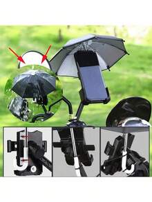 1 件迷你智能手机雨伞，带通用猪形吸盘支架，户外防眩光遮阳伞，采用聚酯纤维材料制成，防雨防晒，手机支架，带通用可调节眩光阻挡，适合户外|节日必备 - 彩色 - 查看 11