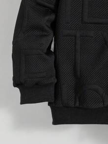 2 pièces/Set Veste à capuche zippée et pantalon de couleur unie décontractés pour garçons, printemps/automne