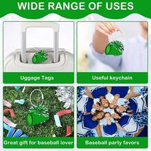 12 Pcs Cheer Luggage Tags Suitcases Travel Labels With Metal Ring Cheer Pom Pom Keychain Name Cheerleader Teams Gifts Cheerleading Sports Accessories Backpack Charms Women - Green + Cheer - View 3