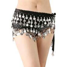 Belly Dance Hip Scarf For Women S/M/L/XL{"Color_name":"BlackSilver","Size_name":"Small-Medium"} - FBlackssilver - 查看 3
