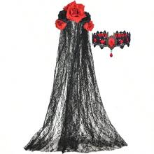 Women's Dia De Los Muertos Rose Flower Costume Headpiece Halloween Day Of The Dead Costume Headband