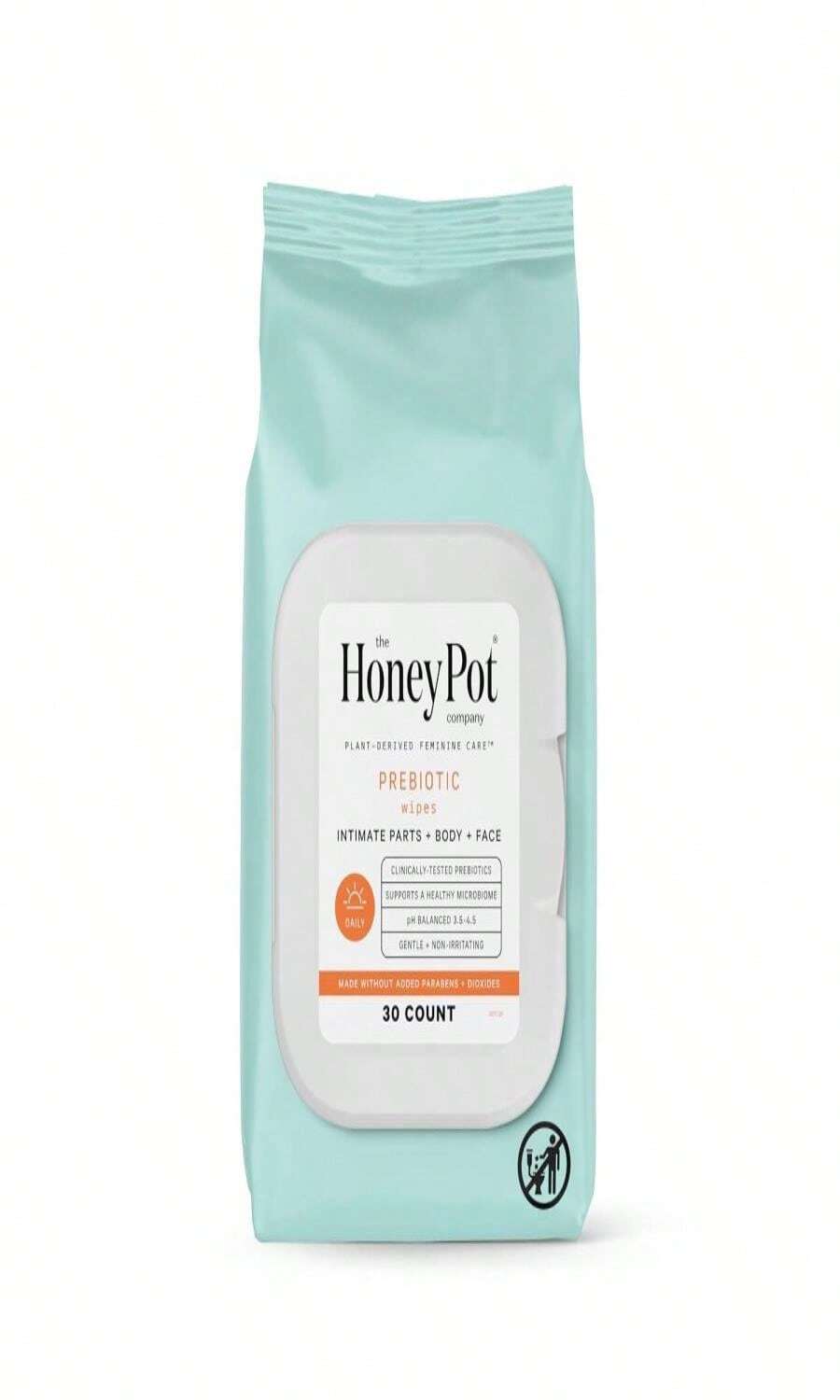 The Honey Pot Company - Feminine Wipes - Daily PH Balancing, Fragrance &Amp; Sulfate Free Wipes For Intimate Parts, Body, Or Face - Hygiene Products - Sensitive 30 Ct - ColorD - 查看 1