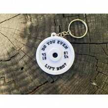 Weight Plate Keychain Do You Even Lift Bro?Fitness Enthusiast Keychain Gym Lover Funny Weightlifting Accessory WHITE