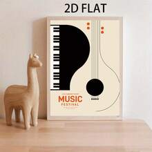 1/3 件吹奏爵士男士卡通风格油画、帆布画、墙壁艺术装饰、现代乐器、钢琴吉他、写实艺术版画、海报、图片、房间装饰、走廊、书房、卧室墙壁装饰、秋季装饰（无框架） - 彩色 - 查看 4