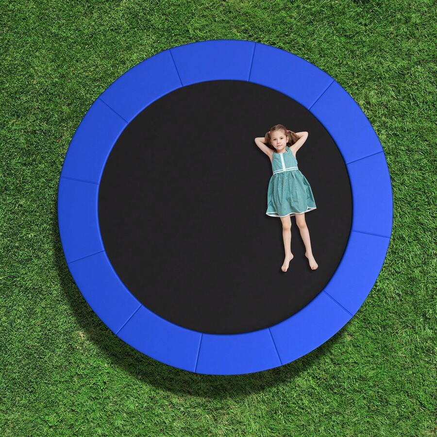 12FT Trampoline Spring Cover W/Split Design Waterproof Surface EPE Foam Padding - Blue - View 1
