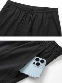 1 Quần chiến thuật đi bộ đường dài nhiều túi ngoài trời dành cho nam, Quần dài thường ngày buộc dây ở mắt cá chân - màu đen - Xem 3