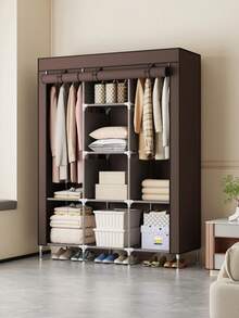 1 件时尚宽敞布艺衣柜，流行折叠式衣物收纳柜，易于组装，适用于宿舍、家庭、卧室、出租