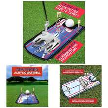 Putting Mirror With 6 Tees, Putting Mirror Training Aid Practice Putting Trainer, Gifts Men - Red - View 1
