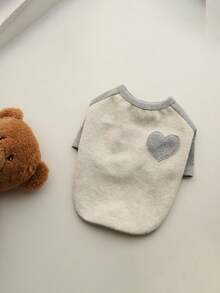 柔软多功能宠物T恤内衣，心形图案 - 狗狗连帽衫、宠物服装、狗狗衬衫、狗狗T恤、狗狗卫衣和猫咪服装，适合小型和中型犬猫