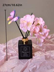 1 buc. Odorizant de cameră de 50 ml cu 5 bețișoare parfumate, potrivit pentru dezodorizarea băii, parfum pentru dormitor, decor pentru casă, sticlă de sticlă, dreptunghiular, fără pene, ulei esențial cu parfum de lungă durată, ideal pentru eliminarea mirosurilor, cadou de Ziua Îndrăgostiților, aromaterapie, difuzor, parfum pentru casă, odorizant pentru casă